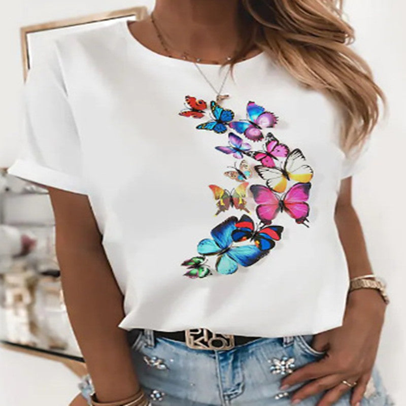 European And American Digital 3D Printing Women's Street T-shirt