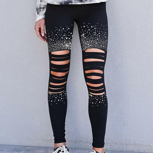 Women's High-waisted Diamond-decorated Corset Slacks