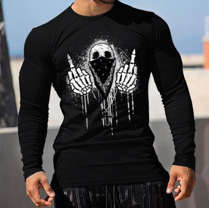 3D Printed Men's Street Long Sleeve Sports T-Shirt Top