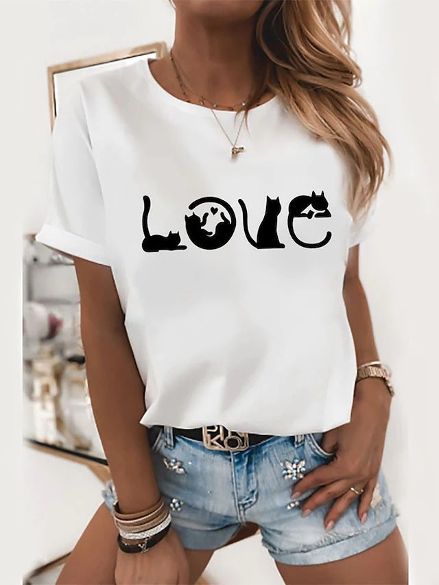 European And American Digital 3D Printing Women's Street T-shirt