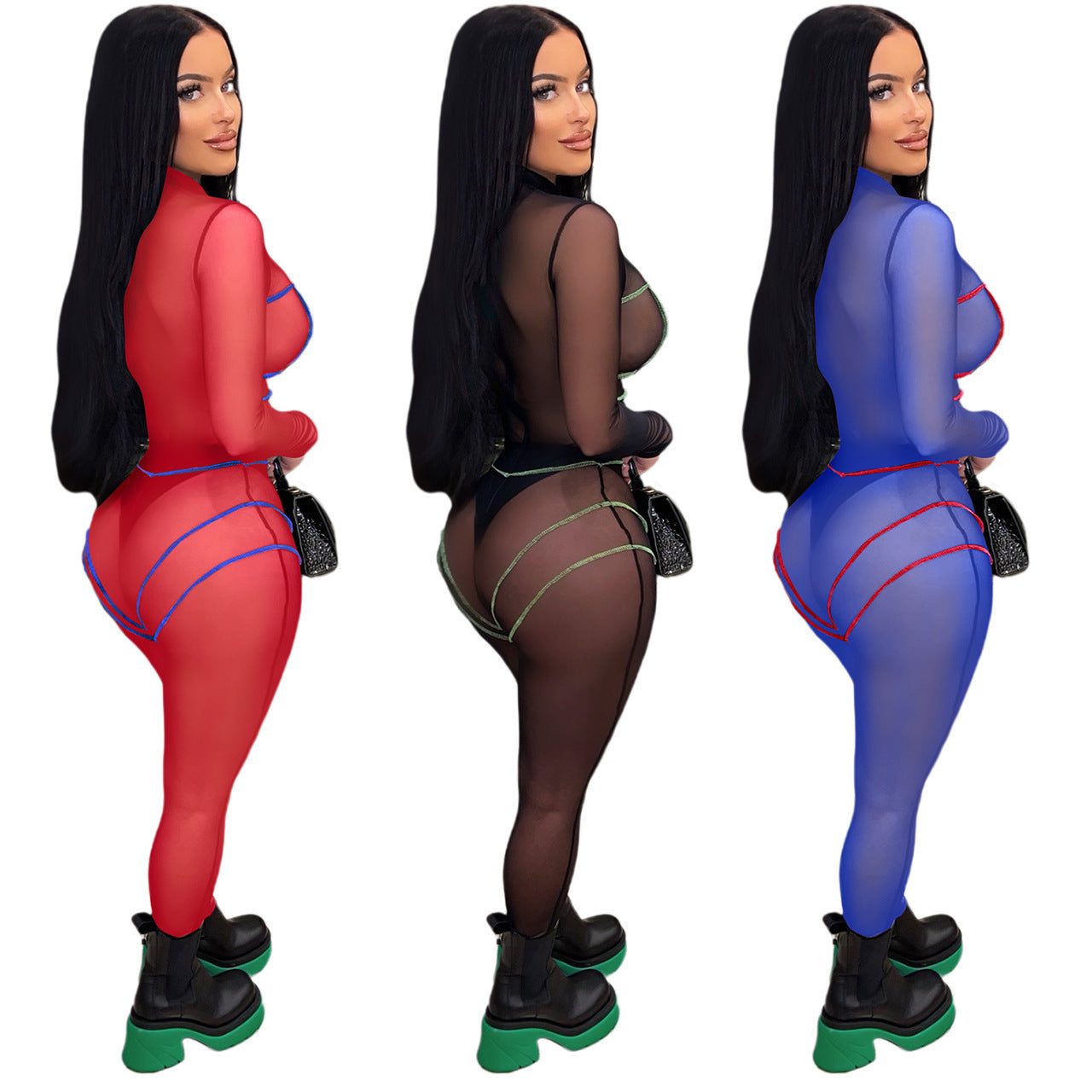 Nightclub See-through Mesh Jumpsuit