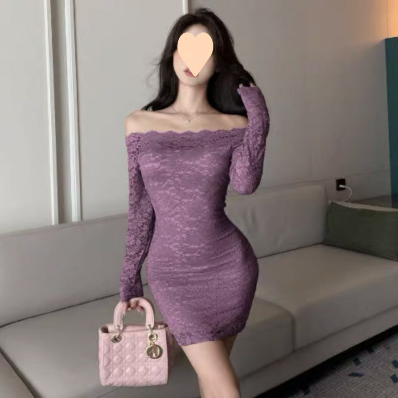 Elegant Lace Slim-fit Hip Skirt For Women Dress
