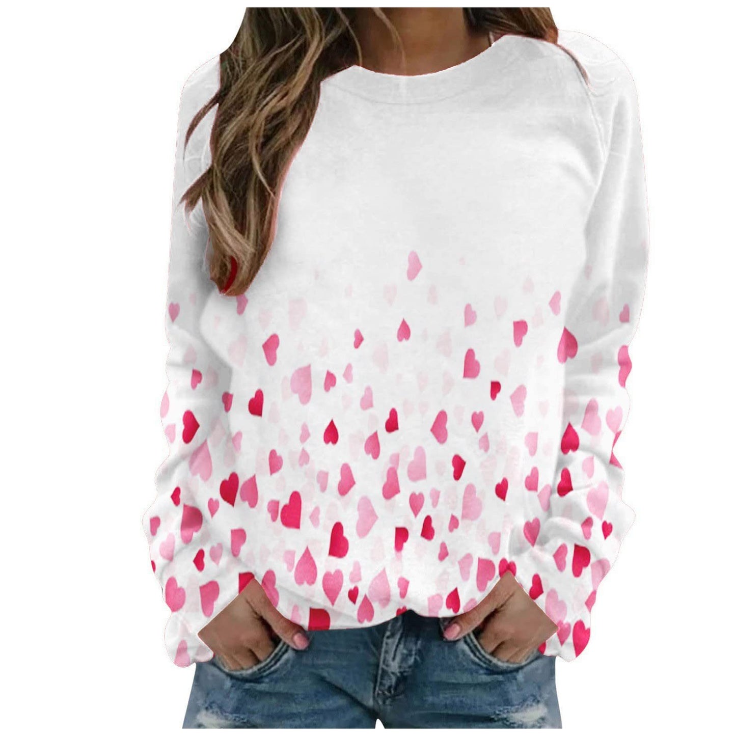 Pattern Printing Long Sleeve Loose Sweatshirt