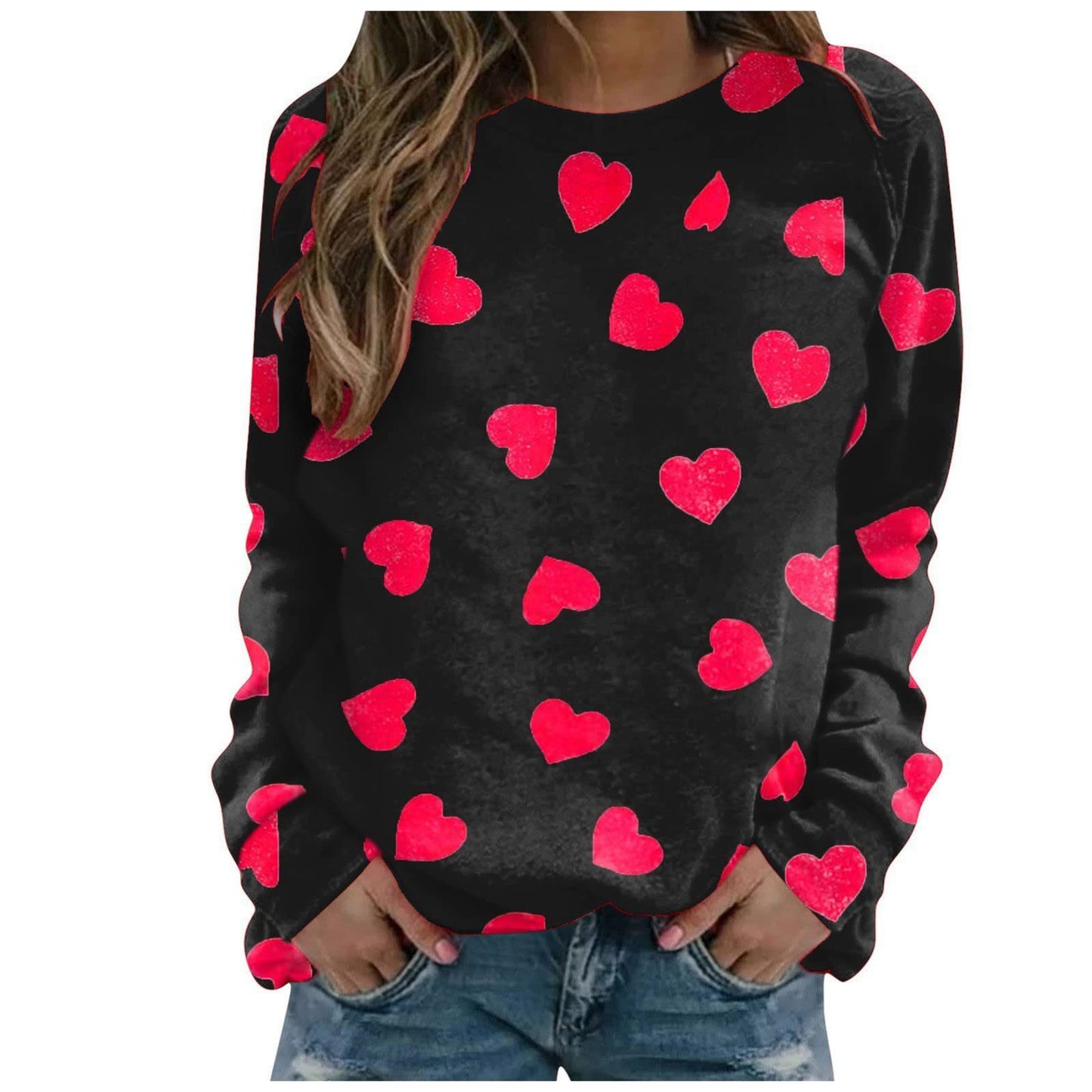 Pattern Printing Long Sleeve Loose Sweatshirt