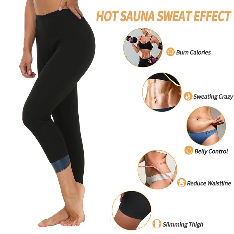 Women Thermal Leggings Workout Sauna Pants Body Shaper Sweat Shapewear Weight Loss Slimming Leggins Waist Trainer Thigh Trimmer