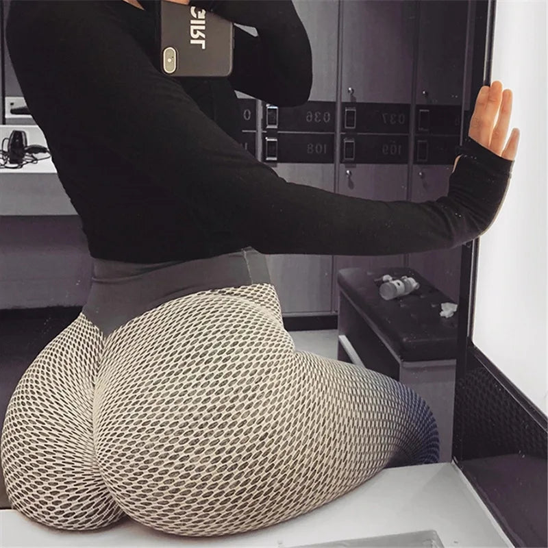 Woman Open Crotch Leggings Sexy with Hidden Zippers Skinny Fishnet Sport Crotchless Pant Elastic Push Up Panties Hot Outdoor Sex
