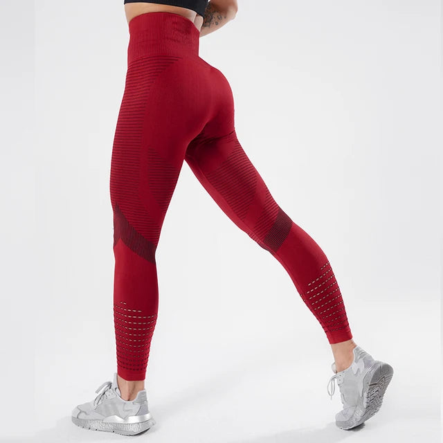 Fitness GYM Women Leggings Seamless Yoga Pants Hips Tight Peach High Waist Tights Leggings Breathable Feamle Workout Sportswear